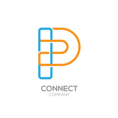 Letter P Logo Design.Linked shape square symbol