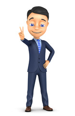Fototapeta premium 3d businessman showing the world peace