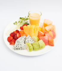 Fruit salad isolated