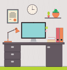 Workspace, interior, freelacer's home office