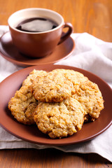 Coconut oat biscuits on plate