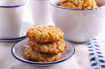 Oatmeal biscuits in a bowl