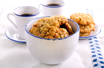 Oatmeal biscuits in a bowl