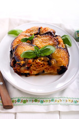Aubergine timbale
