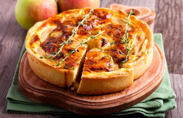 Brie and apple custard tart