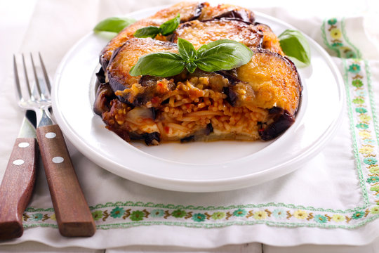 Aubergine timbale