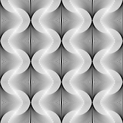 Design seamless monochrome waving decorative pattern