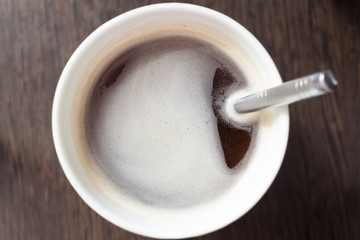 top view on coffee
