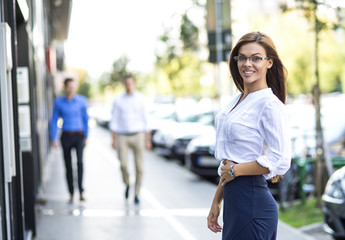 Young businesswoman on the street.