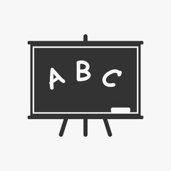 Blackboard icon isolated on white background. Education objects, university, college learning symbol. Back to school icon