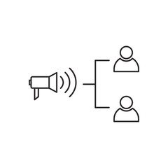 Outline communication icon isolated on white background