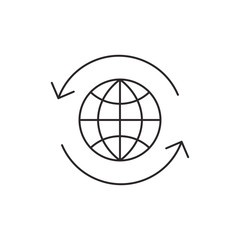 Outline globe icon isolated on white background