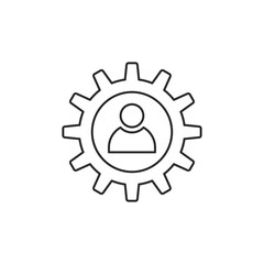 Outline gear icon isolated on white background
