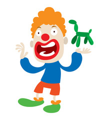 Clown character vector cartoon