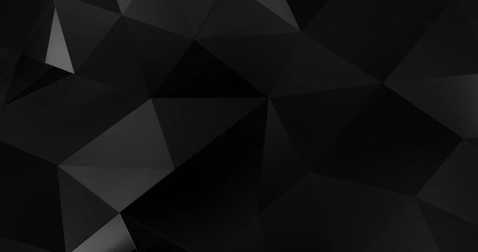 3d black abstract geometric polygon surface motion background loop 4k