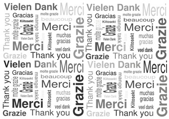 Fototapeta premium Vielen Dank - Merci - Thank You - Gracias
