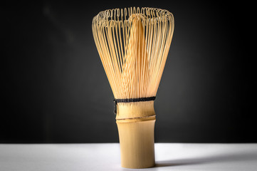 Bamboo tea whisk for matcha, traditional culture of Japanese matcha tea