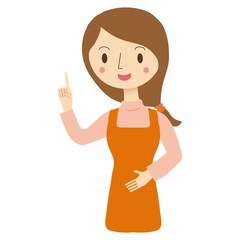 エプロンをした女性