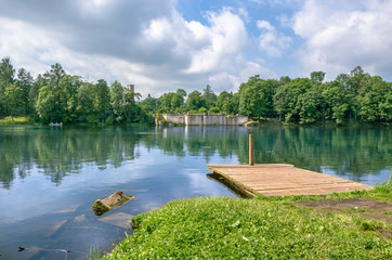 Two piers on the lake