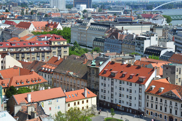 Fototapeta na wymiar Bratislava aerial view, Slovakia.