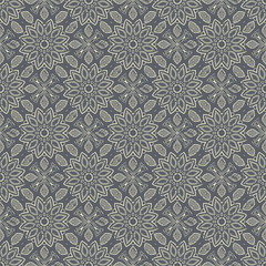 Fototapeta premium Seamless hand drawn mandala pattern. Vintage elements in oriental style with grunge effect. Can be used as fabric, paper and page fill. Islam, arabic, indian, turkish,ottoman, asian motifs. Vector.