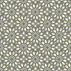 Fototapeta premium Seamless hand drawn mandala pattern. Vintage elements in oriental style with grunge effect. Can be used as fabric, paper and page fill. Islam, arabic, indian, turkish,ottoman, asian motifs. Vector.