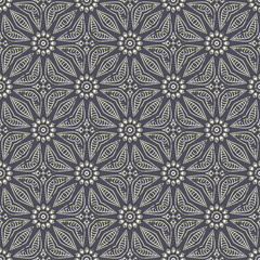 Seamless hand drawn mandala pattern. Vintage elements in oriental style with grunge effect. Can be used as fabric, paper and page fill. Islam, arabic, indian, turkish,ottoman, asian motifs. Vector.