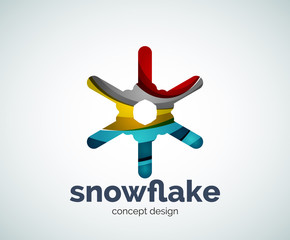 Vector Christmas snowflake logo template