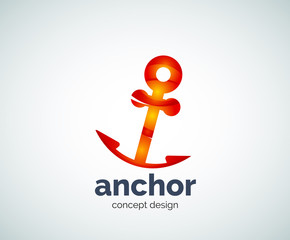 Vector ship anchor logo template