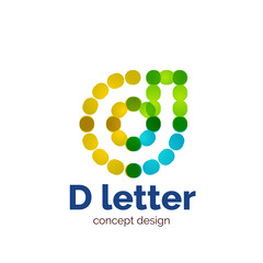 Vector modern minimalistic dotted letter concept logo