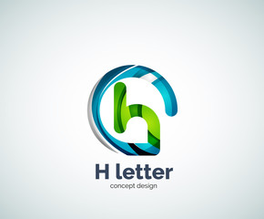 Abstract H geometric letter logo template
