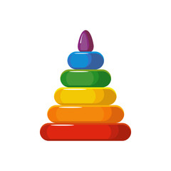 vector illustration of color pyramid toy