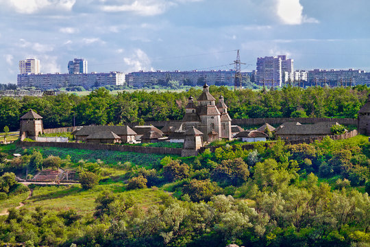 Zaporozhye Sech on the island of Khortytsya in Ukraine