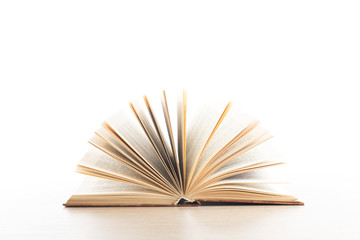 Stack of books on white background. Education concept. Back to school.
