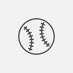 baseball line icon, outline vector logo illustration, linear pictogram isolated on white