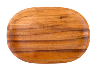 wood plate on white background