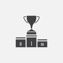 winners podium icon vector, solid logo illustration, pictogram isolated on white