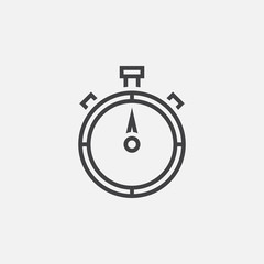 stopwatch line icon, outline vector logo illustration, linear pictogram isolated on white