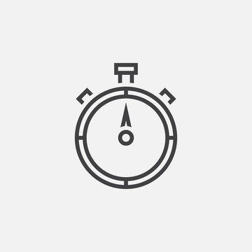 stopwatch line icon, outline vector logo illustration, linear pictogram isolated on white