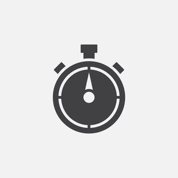 stopwatch icon vector, solid logo illustration, pictogram isolated on white