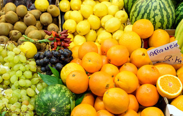 mixed fruit at a market