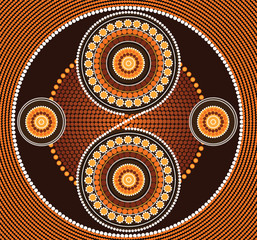 Illustration based on aboriginal style of dot painting