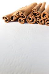 Cinnamon close up isolated on a white background
