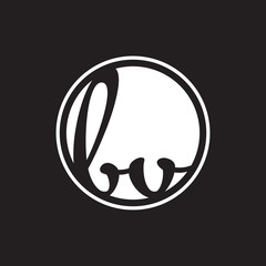 initial letter logo circle with ring white color