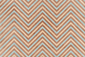Watercolor brown, beige and blue stripes background, chevron.