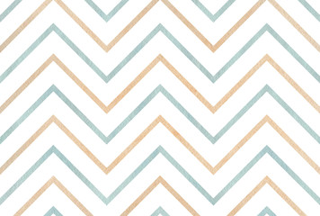 Watercolor beige and blue stripes background, chevron.