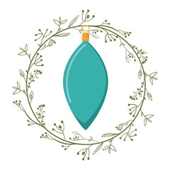 merry christmas wreath decoration vector illustration design