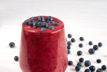 Blueberry smoothie. Selective focus.