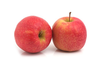 Red apple on white background