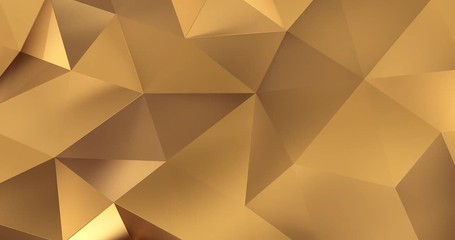 3d gold abstract geometric polygon surface motion background loop 4k - Powered by Adobe